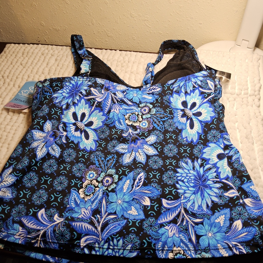 1Swim Solutions blue Tankini Top size 8 - Picture 9 of 9